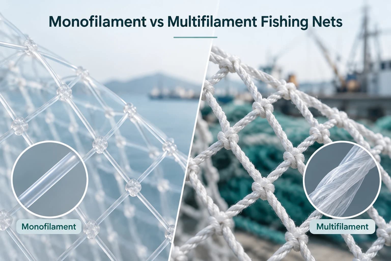 Monofilament vs multifilament fishing nets comparison